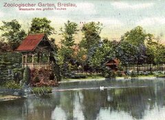 Wielki staw i altana (pocztówka, 1909)