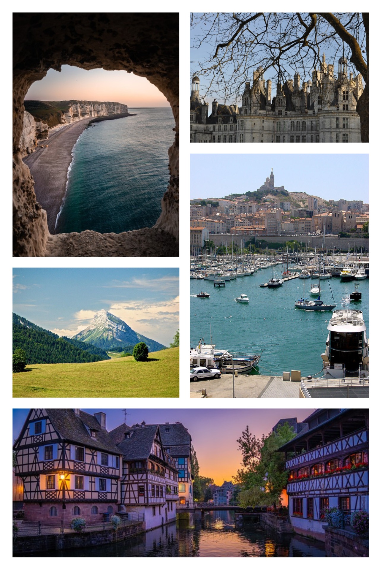 kadry pięknych krajobrazów Francji.